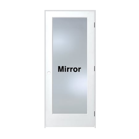 Trimlite Primed 1Lite Mirror TwoSides Tempered Glass Interior French 69/16" LH Prehung Door Matte Hinges 2668pri1501MIRTLH10B6916